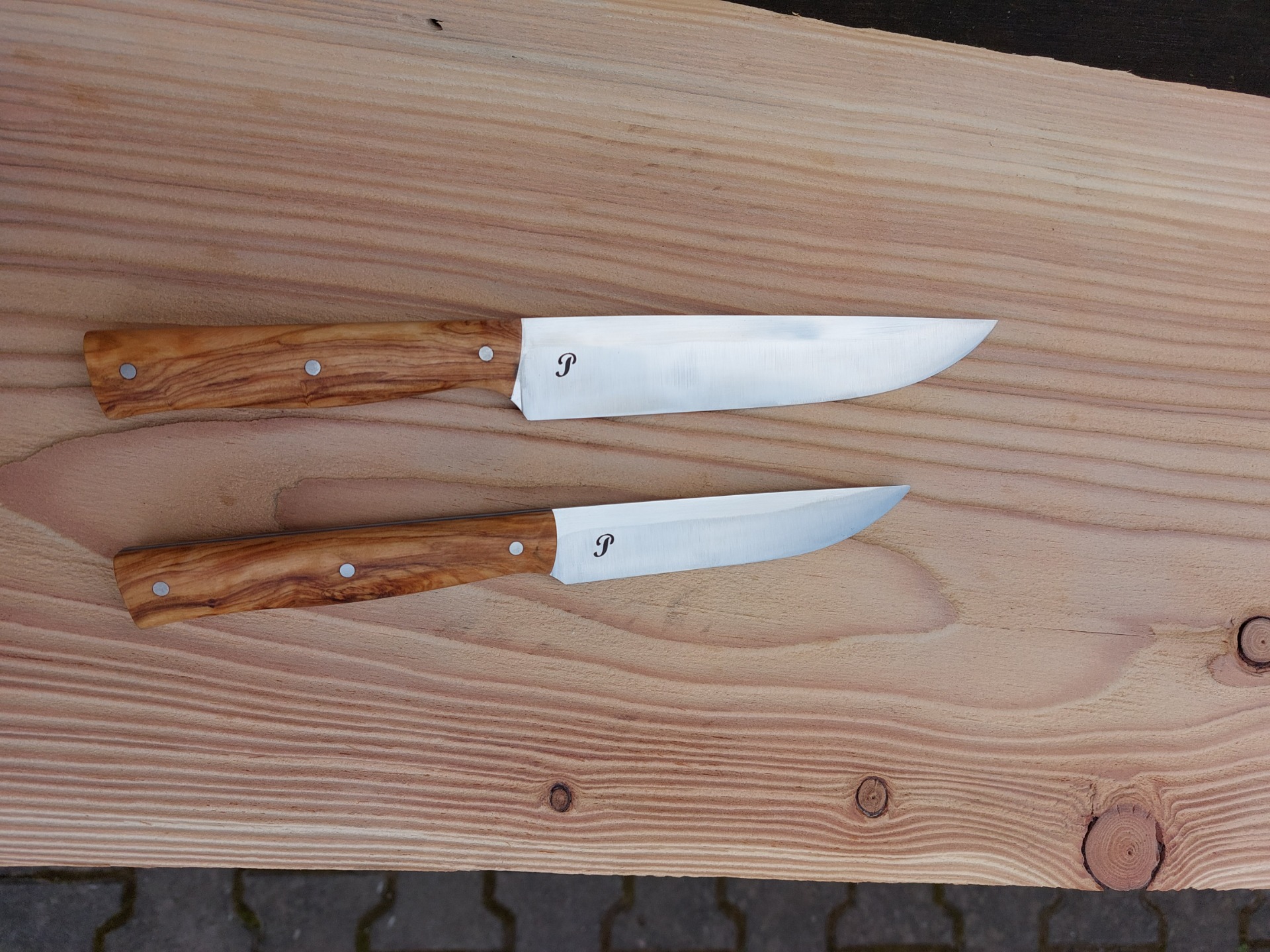 Mini sada na přání -N690 , oliva podlepená modrou G10 .